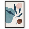 Abstract Print In Teal & Brown Colours Canvas Print