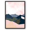 Pink Sky & Blue Mountains Canvas Print