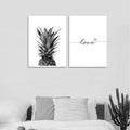 Black And White Pineapple Canvas Print