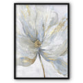 Pastel Grey & Gold Flower Canvas Print