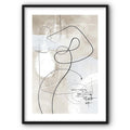 Abstract Line Art On Grey Background No2 Canvas Print