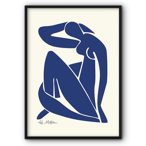 Matisse Dark Blue Nude Canvas Print