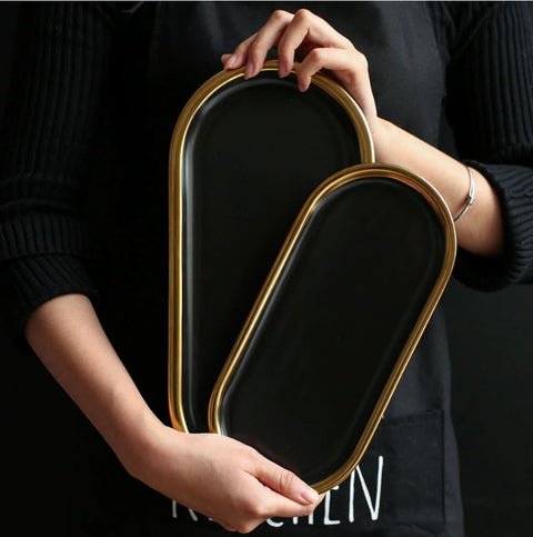 Gold-plated Oval Tray