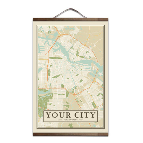 Your Own Retro City Map Custom Canvas Print