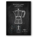Bialetti Moka Coffee Pot Blueprint In Black Canvas Print