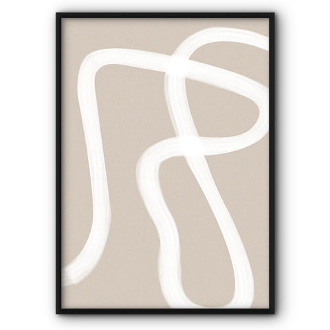 white-line-on-beige-canvas-print
