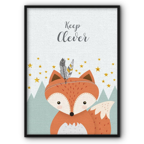 Keep Clever Fox Canvas Print