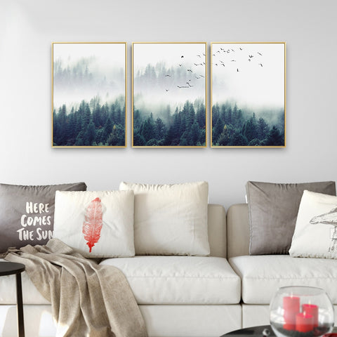 Foggy Mountain Forest Canvas Print 2