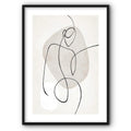 Abstract Line Art On Grey Background No3 Canvas Print