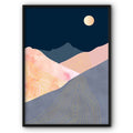 Dark Blue Sky & Pink Mountains Canvas Print