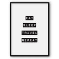 Eat Sleep Travel Repeat Canvas Print