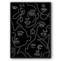 Abstract Line Art Faces No2 Canvas Print