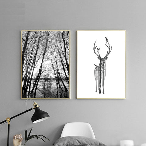 deer-in-black-and-white-canvas-print