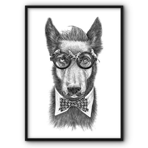 Hipster Dog Canvas Print