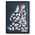 Lady In Blue & White Clothes Art Print