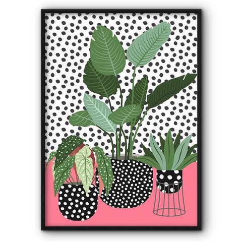 plants-dots-on-strawberry-pink-art-print