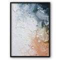 Abstract Blue & Brown & White Canvas Print