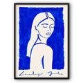Woman Portrait In Blue Canvas Print