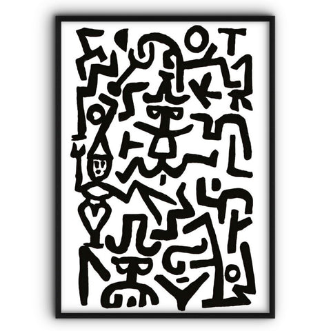 Paul Klee Comedians Handbill Line Art Canvas Print