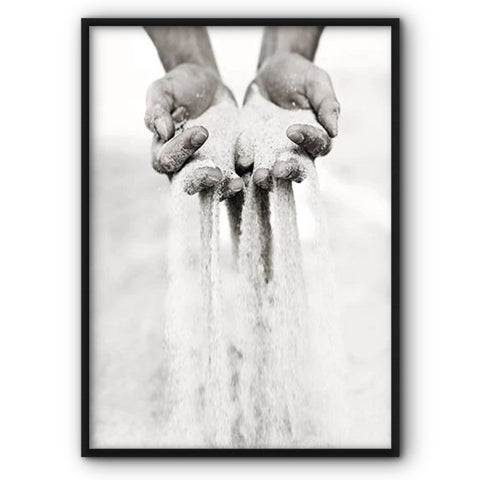 White Sand In Hands Canvas Print
