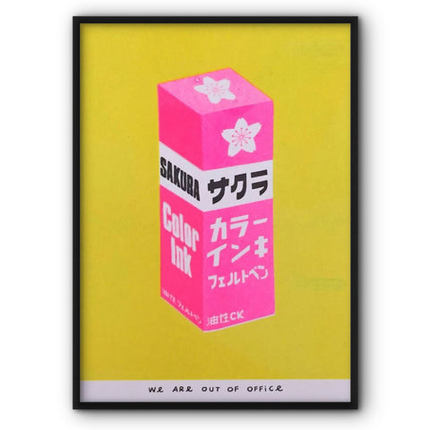 Japanese Sakura Color Ink Canvas Print