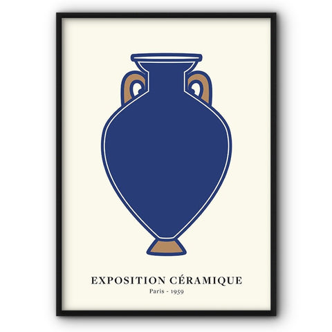 Blue Ceramique Vase Canvas Print