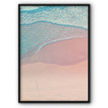 Pink Shore Blue Sea Canvas Print #1