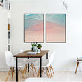 Set of 2 Pink Shore Blue Sea Canvas Prints