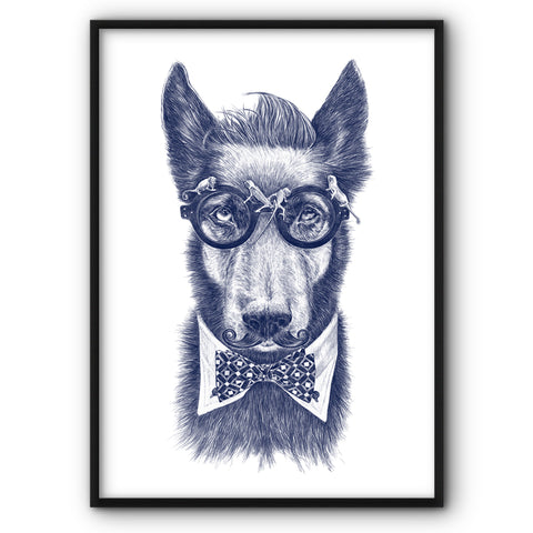 Hipster Dog Canvas Print