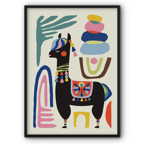 Colourful Alpaca Art Print