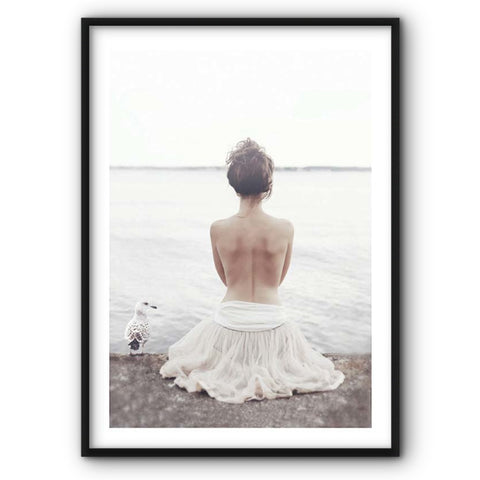 a-girl-on-the-shore-canvas-print