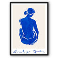 Female Figure In Blue Canvas Print