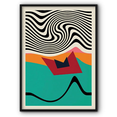Abstract Boat Illustration Art Canvas Print