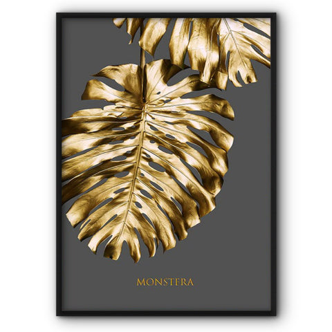 Golden Monstera Canvas Print