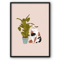 Kitty And Plant Canvas Print