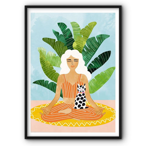 meditating-girl-and-cat-art-print
