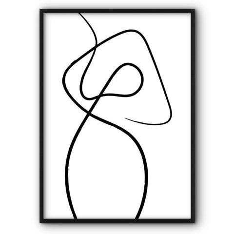 Abstract Line Art Feminine Silhouette No1 Canvas Print