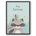 Stay Curious Raccoon Canvas Print
