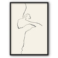 Woman & Bird Line Art Canvas Print