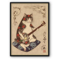 Cat Playing Samisen In The Ukiyo-e Style Canvas Print