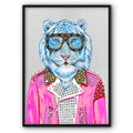 Fabulous Fashionista Blue Tiger Canvas Print