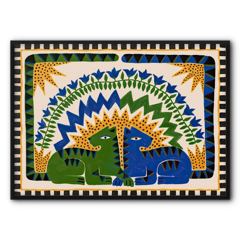 green-and-blue-cats-art-print