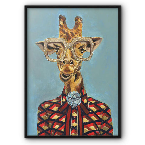 Fabulous Fashionista Giraffe Canvas Print
