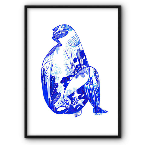Woman In Blue Canvas Print