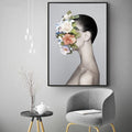 Flowers And Girl Canvas Print