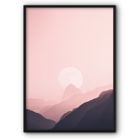 Rose Sunrise In The Mountains Canvas Print