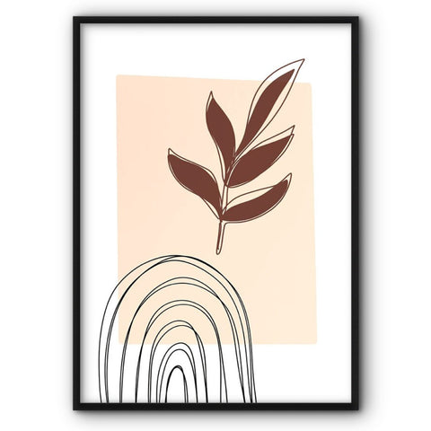 Leaves' Brunch And Line Rainbow Canvas Print