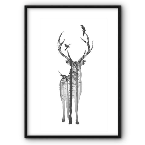 deer-in-black-and-white-canvas-print