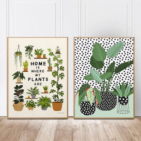 plants-dots-on-yellow-art-print