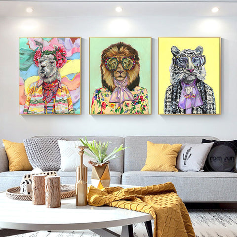 Fabulous Fashionista Lama Canvas Print